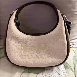 Coach Cream and Brown Leather Bag
